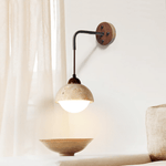 Tavon Cantilever Wall Sconce in Walnut and Travertine