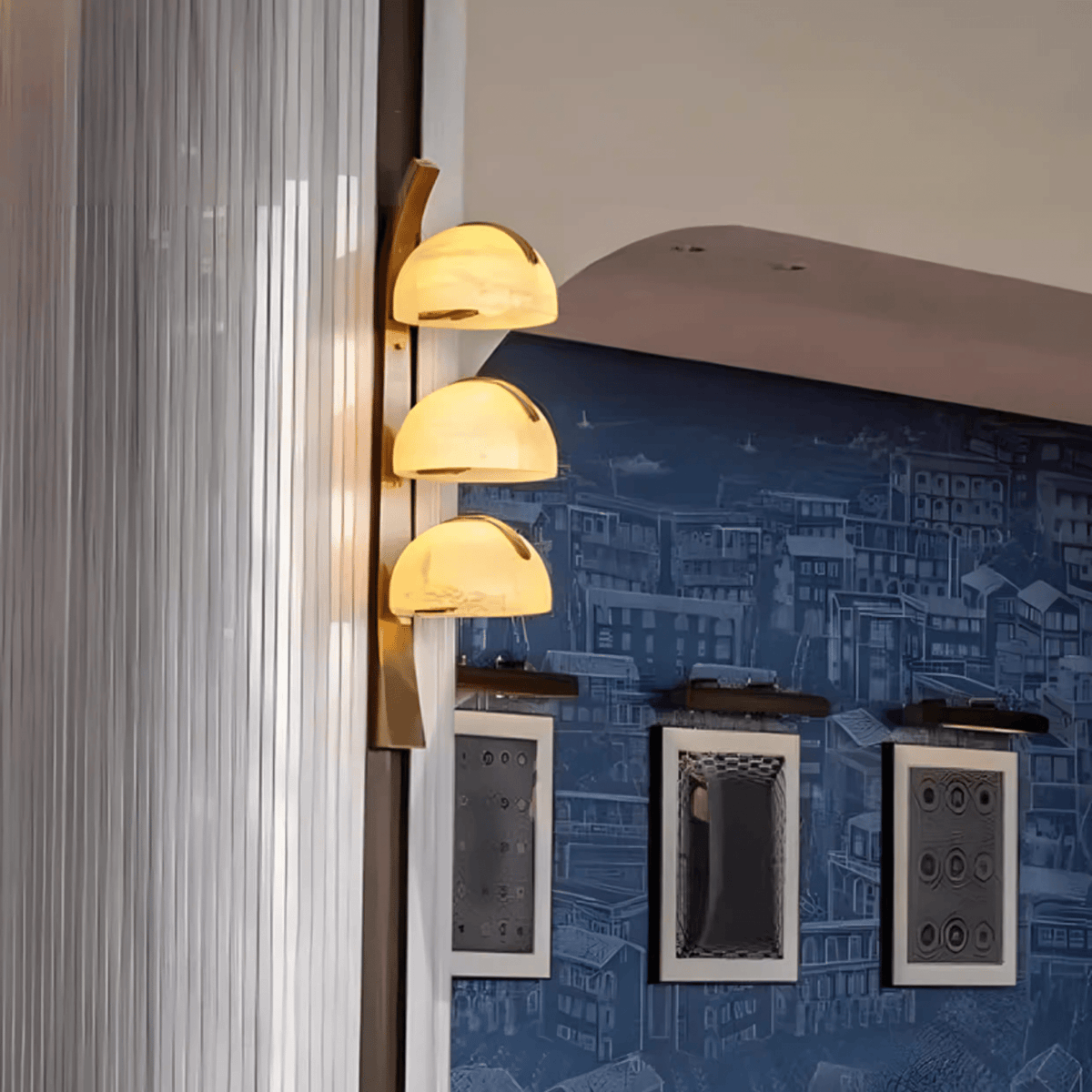 Orvyn Alabaster Wall Sconce in Brass — Modern Sculptural Lighting