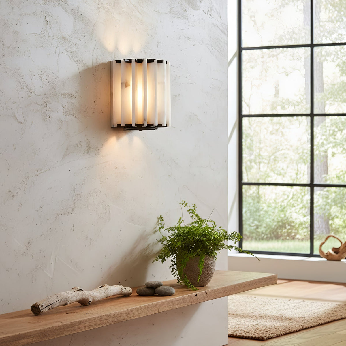 Altrix Alabaster Wall Sconce – Modern Stone Ambient Light