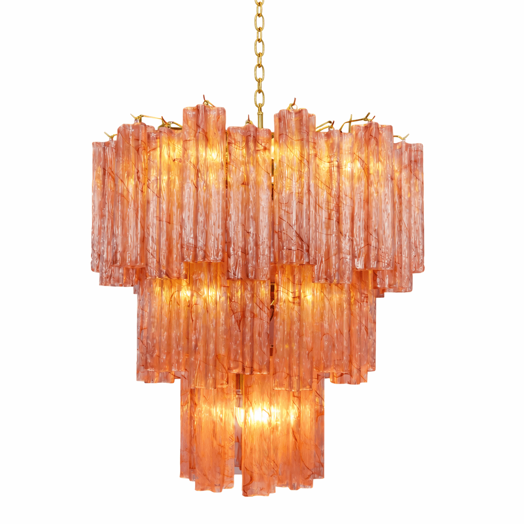 Frostveil Glass Chandelier – Modern Waterfall Pendant Light for Dining Room and Living Room