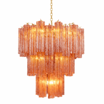 Frostveil Glass Chandelier – Modern Waterfall Pendant Light for Dining Room and Living Room