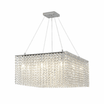 Crystal Frame Chandelier – Modern Geometric Pendant Light for Dining Room and Living Room