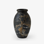 Noir Vein Stone Vase – Sculptural Marble Decor for Refined Interiors