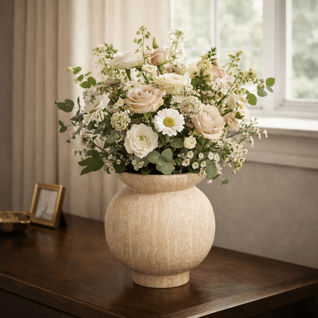 Marrow Sculptural Marble Vase for Refined Interiors