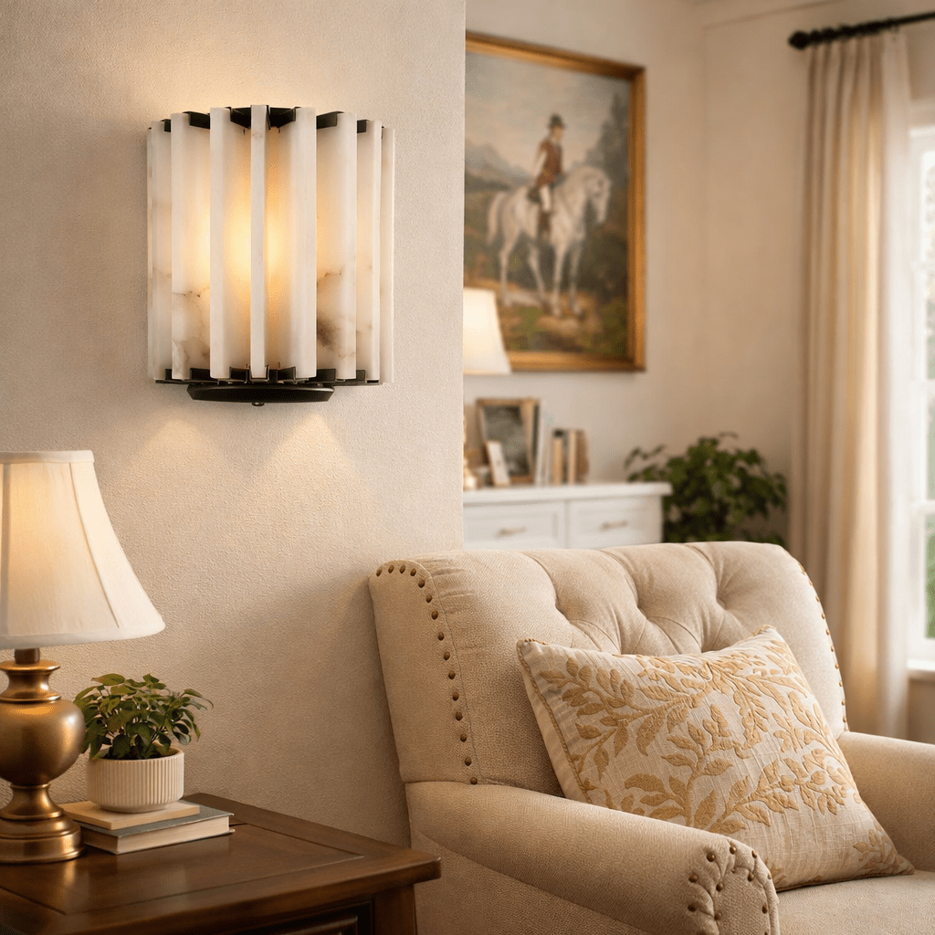 Altrix Alabaster Wall Sconce – Modern Stone Ambient Light