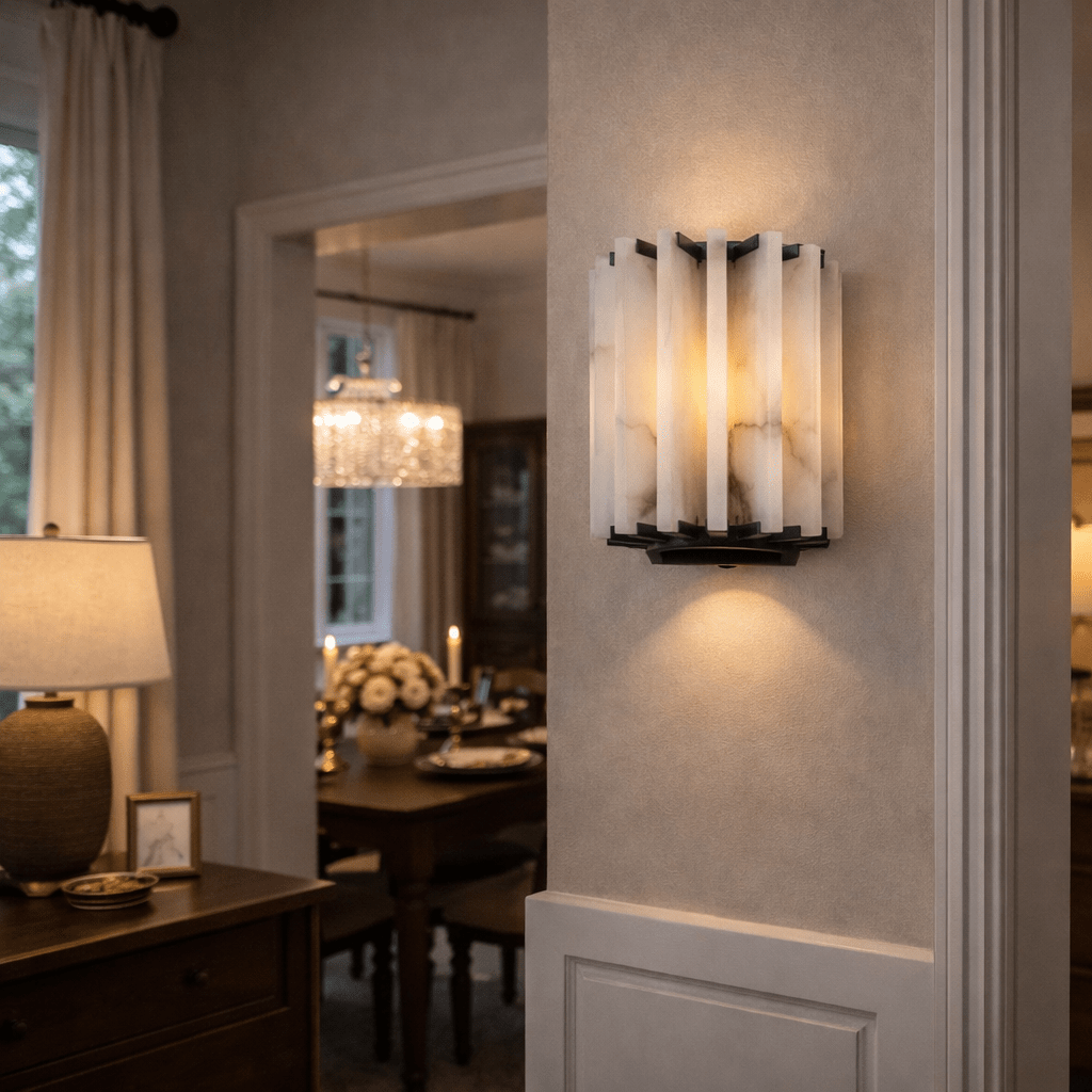 Altrix Alabaster Wall Sconce – Modern Stone Ambient Light