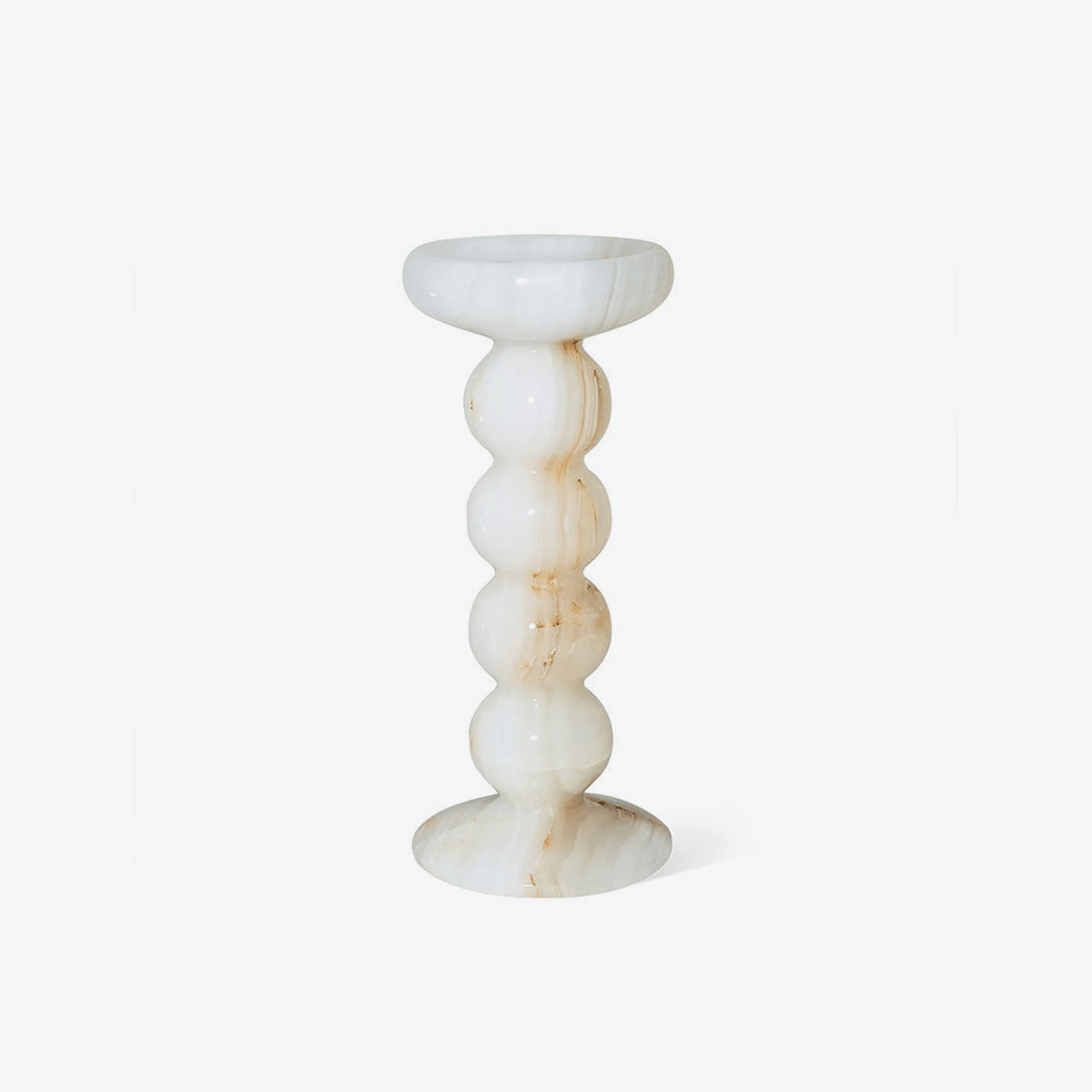 Sculpted Jade Candle Holder – Natural Stone Tabletop Decor