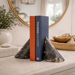 Sculptural Marble Bookends in Natural Stone for Modern Interiors