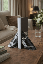 Sculptural Marble Bookends in Natural Stone for Modern Interiors