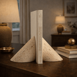 Sculptural Marble Bookends in Natural Stone for Modern Interiors