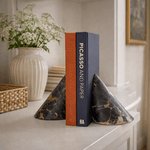 Sculptural Marble Bookends in Natural Stone for Modern Interiors