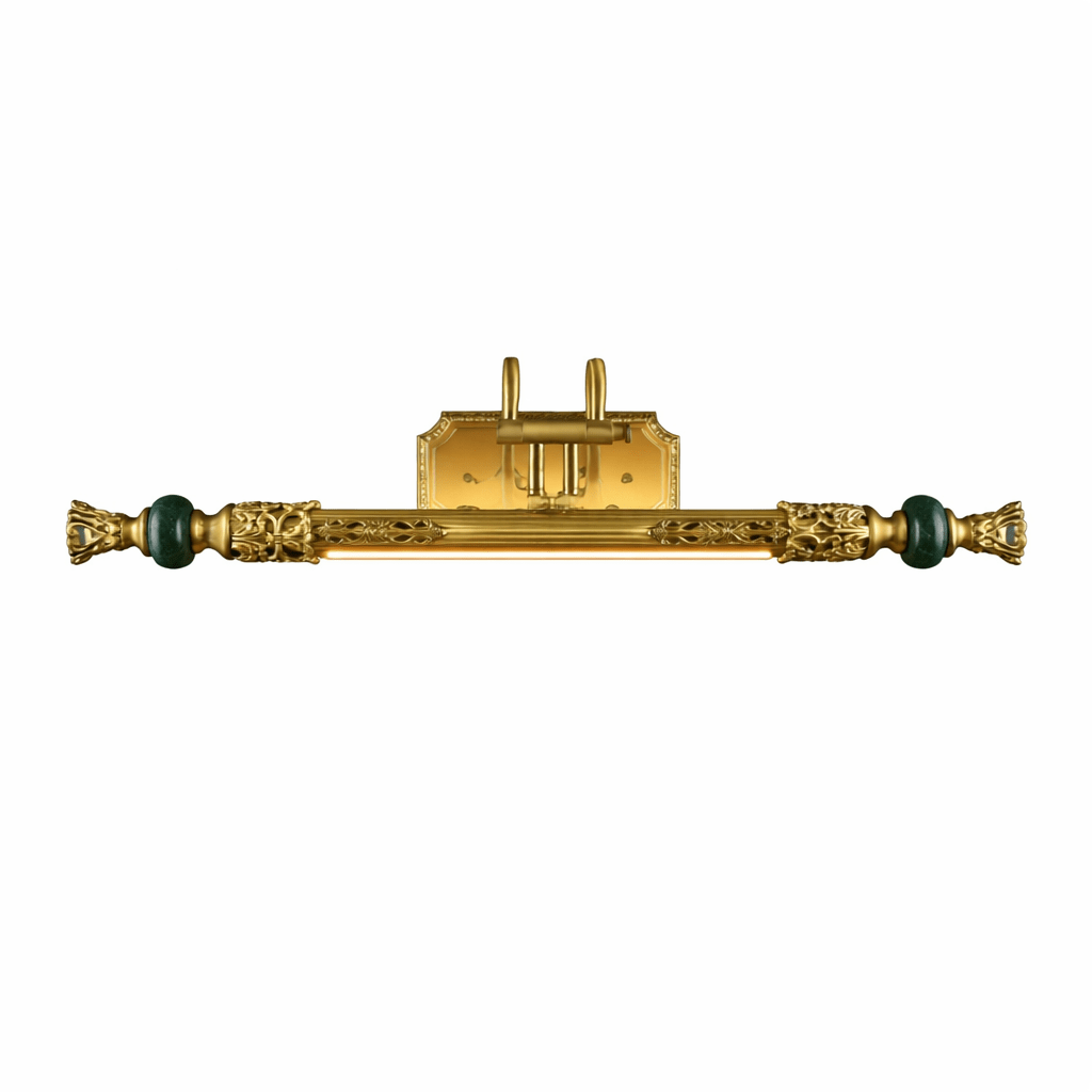 Emory Brass Wall Sconce with Green Accents for Classic Interiors