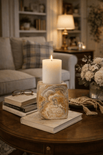 Elara Agate Candle Holder – Natural Stone Table Decor