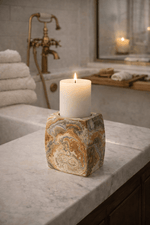 Elara Agate Candle Holder – Natural Stone Table Decor