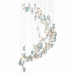 Aqua Ripple Hand-Blown Glass Art Chandelier | Custom Designer Lighting