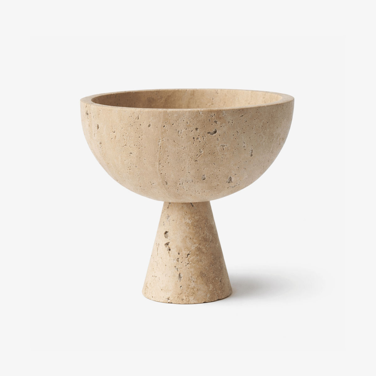 Rowan Stone Display Bowl – Sculptural Marble & Travertine Decor Accent