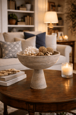 Rowan Stone Display Bowl – Sculptural Marble & Travertine Decor Accent