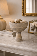 Rowan Stone Display Bowl – Sculptural Marble & Travertine Decor Accent
