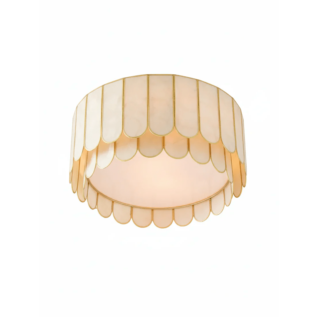 Aurelia Capiz Shell Ceiling Light in Brushed Gold