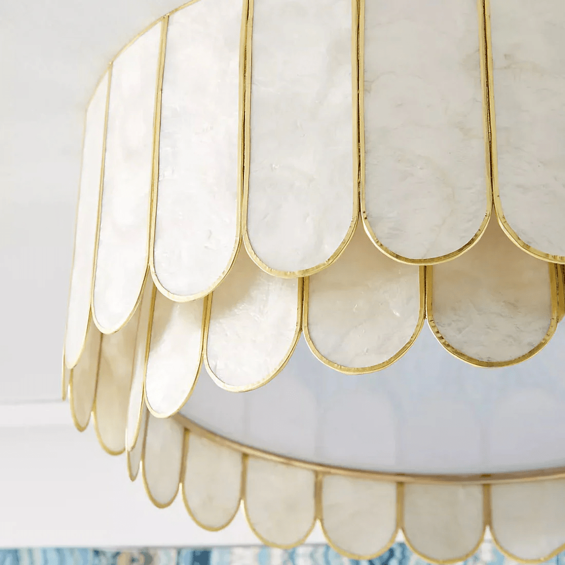 Aurelia Capiz Shell Ceiling Light in Brushed Gold