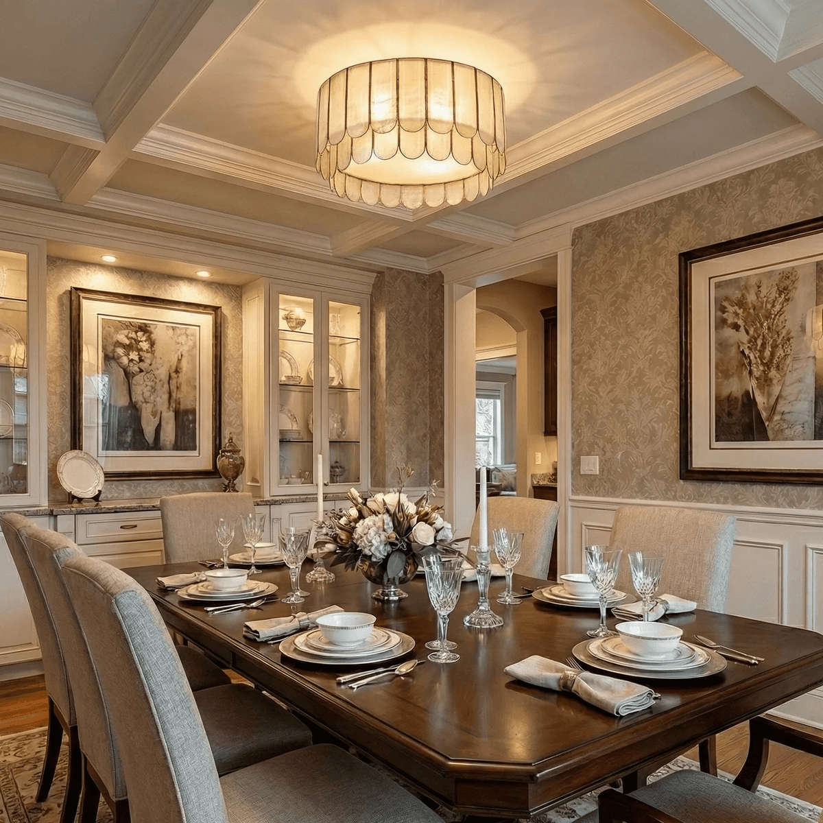 Aurelia Capiz Shell Ceiling Light in Brushed Gold