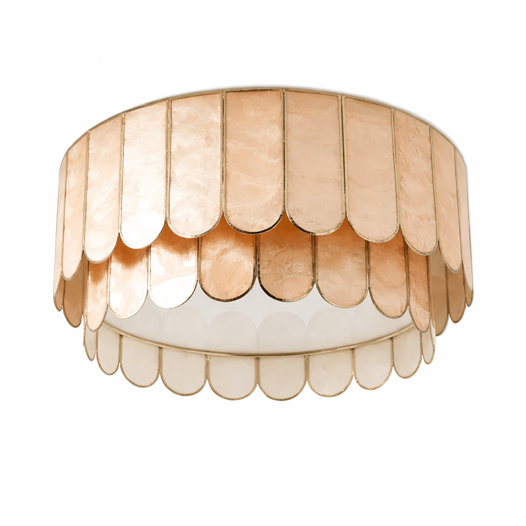 Aurelia Capiz Shell Ceiling Light in Brushed Gold