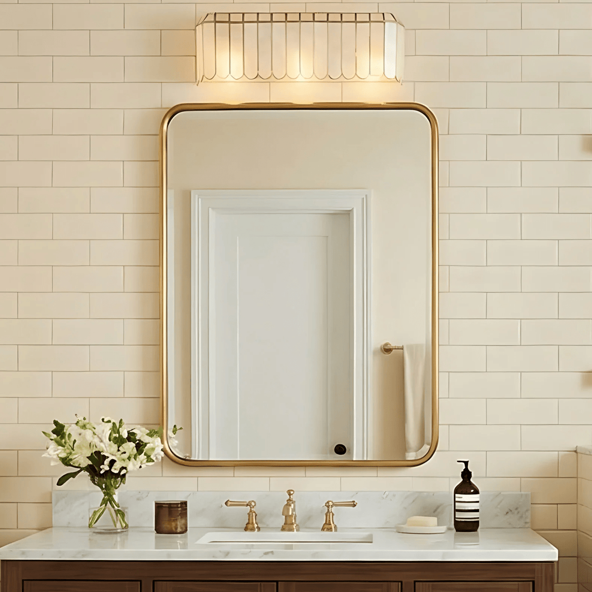Aurelia Capiz Shell Wall Sconce with Brass Frame