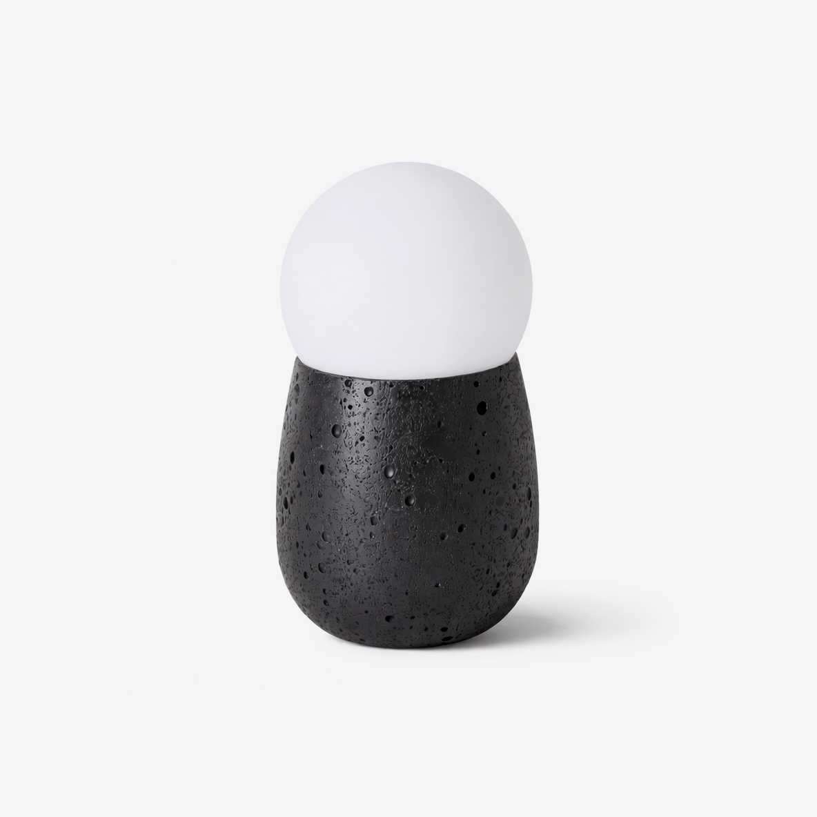 Lunare Table Lamp with Travertine Base – Modern LED Accent Light