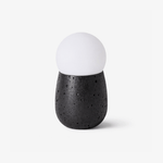 Lunare Table Lamp with Travertine Base – Modern LED Accent Light