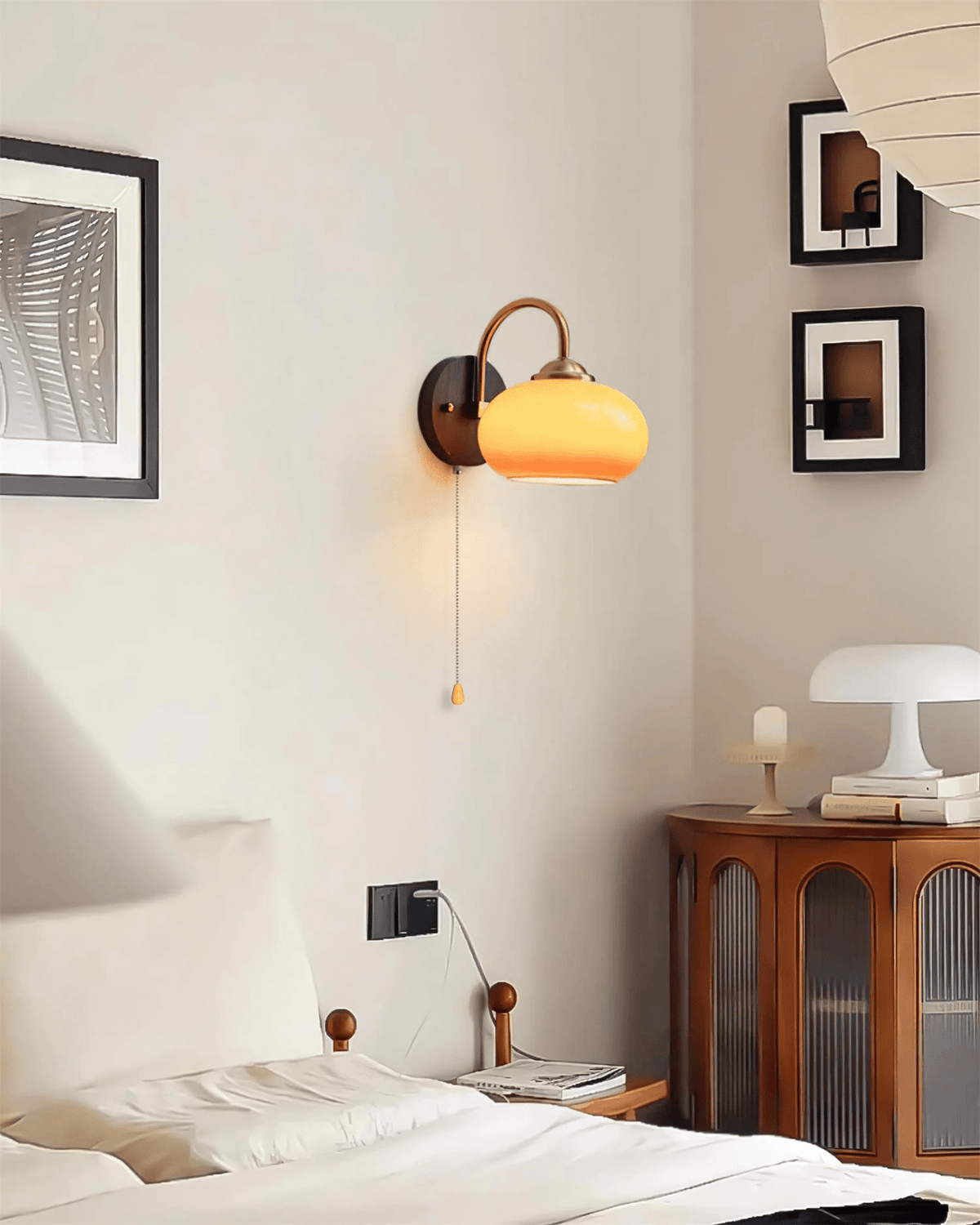 Nilo Wall Sconce in Amber Glass and Brass for Modern Interiors