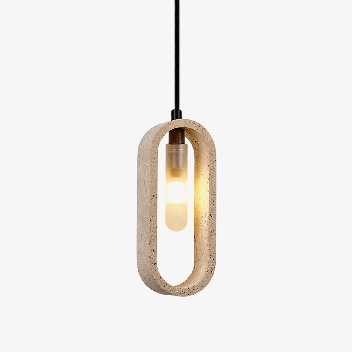 Onda Travertine Pendant Light – Natural Stone Oval Pendant Lamp