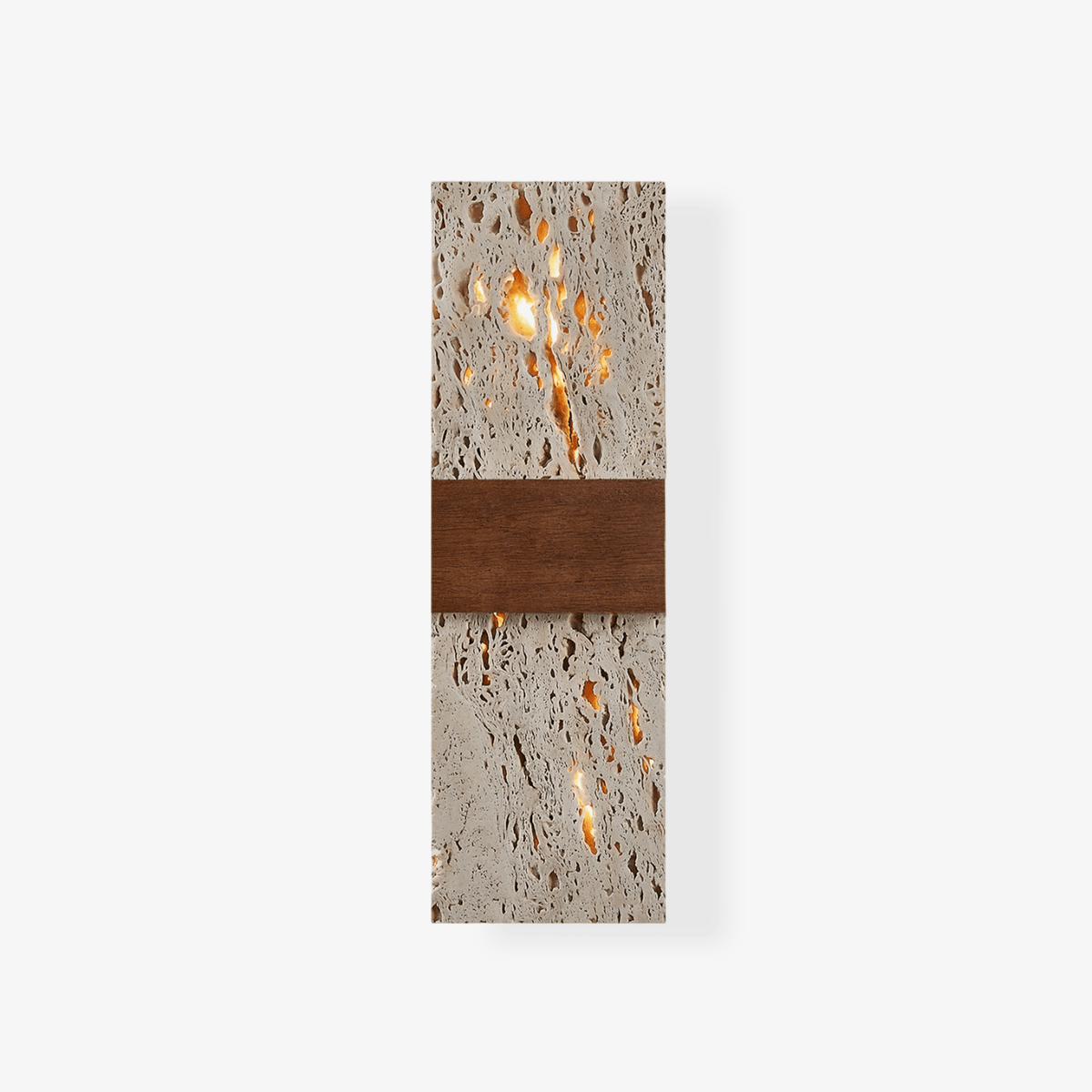 Siena Travertine Wall Sconce with Walnut Accent