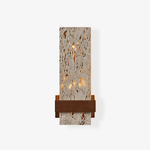 Terra Travertine Wall Sconce with Walnut Accent