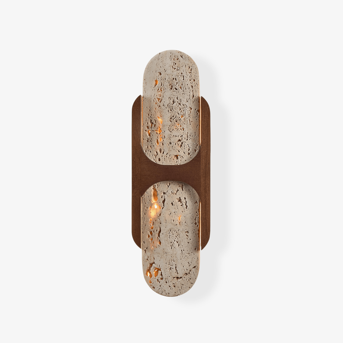 Isla Travertine Wall Sconce with Walnut Accent