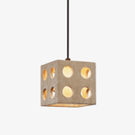 Dice Travertine Pendant Light – Modern Sculptural Cube Pendant for Dining & Living Spaces