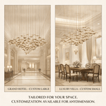 Sculptural Glass Leaf Chandelier — Twisted Modern Pendant for Grand Interiors