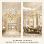 Lure Linear LED Chandelier in Gold and Clear Glass for Modern Interiors