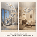 Aqua Ripple Hand-Blown Glass Art Chandelier | Custom Designer Lighting