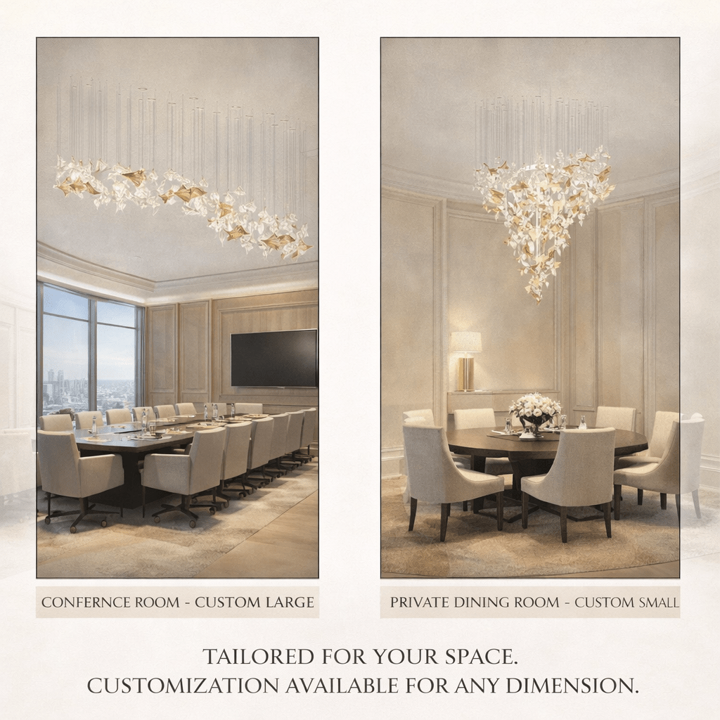 Flamenco Crystal Chandelier – Modern Handblown Glass Pendant Light for Dining Room and Living Room
