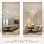 Flamenco Crystal Chandelier – Modern Handblown Glass Pendant Light for Dining Room and Living Room
