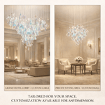 Iris Iridescent Blossom Chandelier – Modern Glass Pendant Light for Dining Room & Living Room