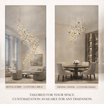 Whispering Kerchiefs Modern Glass Chandelier for Living and Dining Rooms