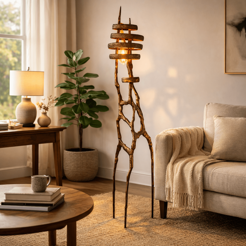 Vortex Sculptural Floor Lamp with Integrated LED