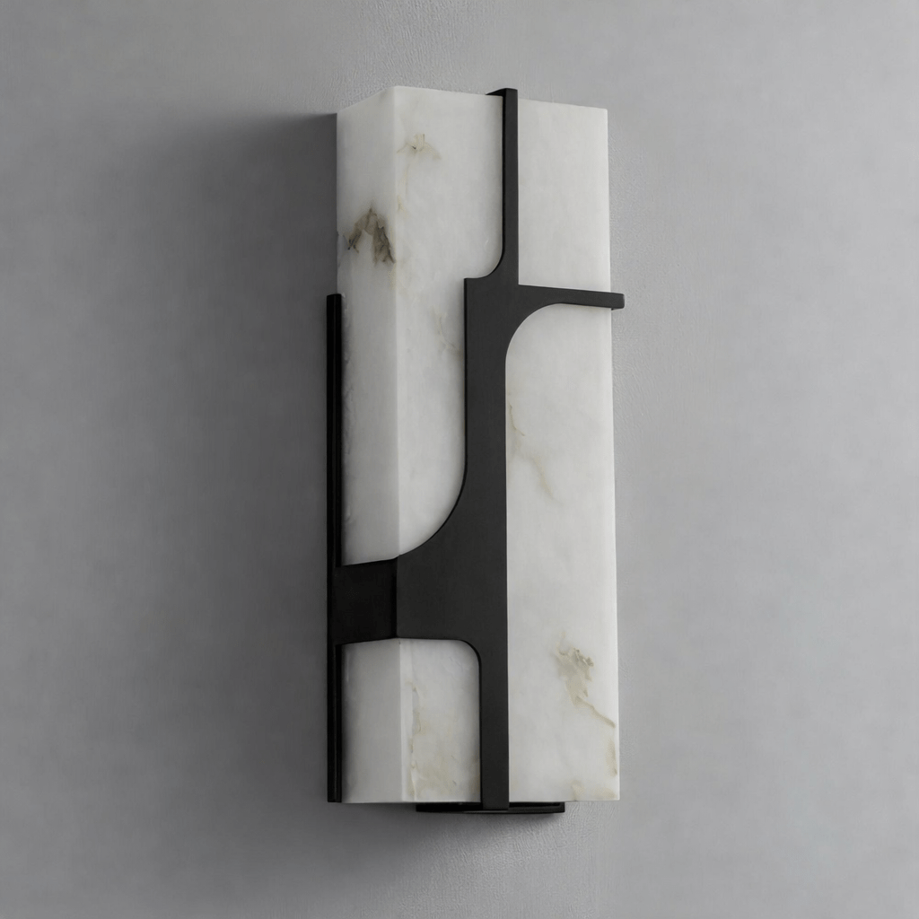 Aurevon Alabaster Wall Sconce in Brushed Brass – Modern Luxury Lighting