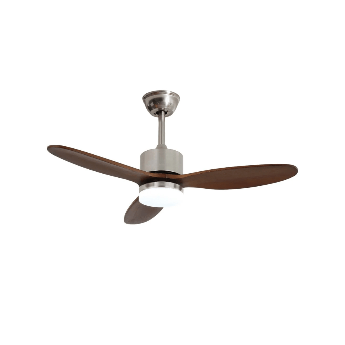 Polaris Ceiling Fan with Dimmable LED Light, 52" Wooden Blades