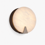 Solaris Halo Alabaster Wall Sconce with Brass Accents
