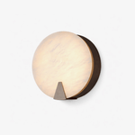 Solaris Halo Alabaster Wall Sconce with Brass Accents