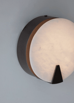 Solaris Halo Alabaster Wall Sconce with Brass Accents