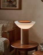 Solace Wood Table Lamp – Modern Minimalist LED Desk Light for Bedroom & Living Room