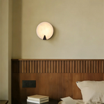 Solaris Halo Alabaster Wall Sconce with Brass Accents